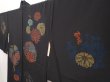 Photo2: 6518T02z540 Vintage Japanese Kimono Silk HAORI Chrysanthemum Black (2)
