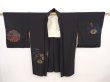 Photo5: 6518T02z540 Vintage Japanese Kimono Silk HAORI Chrysanthemum Black (5)