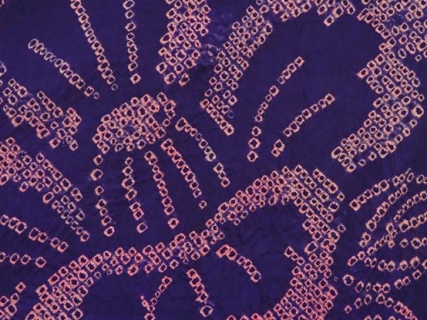 Photo4: 6518T03z370 Antique Japanese Kimono Silk SHIBORI HAORI Camellia 	Dark lavender (4)