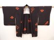 Photo5: 6518T04z630 Vintage Japanese Kimono Silk HAORI Flower Lamp black (5)
