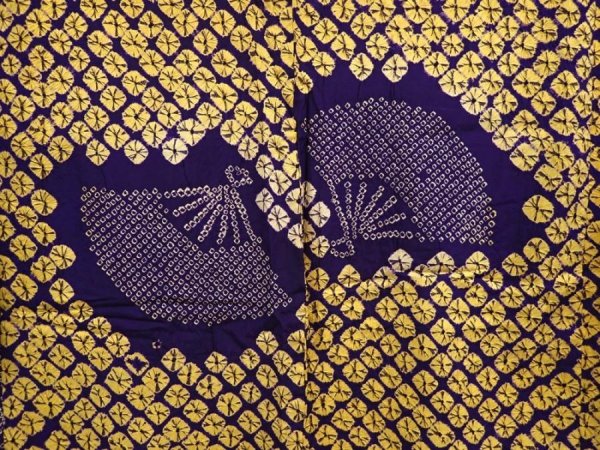 Photo3: 6518T05z410 Antique Japanese Kimono Silk SHIBORI HAORI Dark lavender (3)