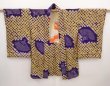 Photo6: 6518T05z410 Antique Japanese Kimono Silk SHIBORI HAORI Dark lavender (6)