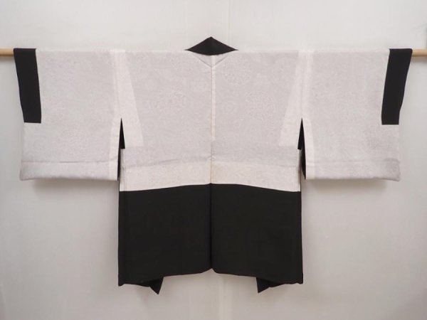 Photo7: 6518T06z620 Vintage Japanese Kimono Silk HAORI Plum blossom Black (7)