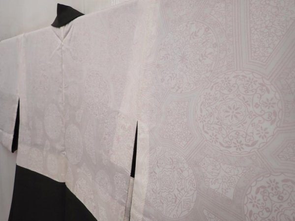 Photo8: 6518T06z620 Vintage Japanese Kimono Silk HAORI Plum blossom Black (8)