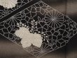 Photo4: 6518T08z550 Vintage Japanese Kimono Silk HAORI Flowers Black (4)