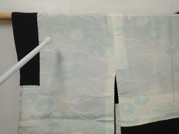 Photo8: 6518T08z550 Vintage Japanese Kimono Silk HAORI Flowers Black (8)
