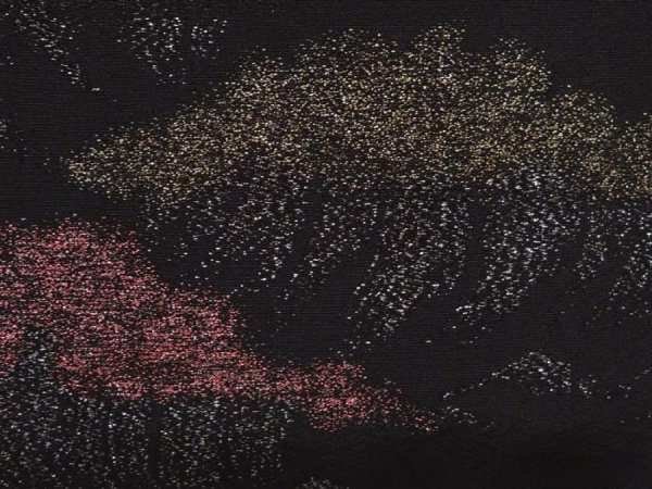 Photo4: 6518T09z620 Vintage Japanese Kimono Silk HAORI Wave Black (4)