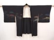 Photo6: 6518T09z620 Vintage Japanese Kimono Silk HAORI Wave Black (6)