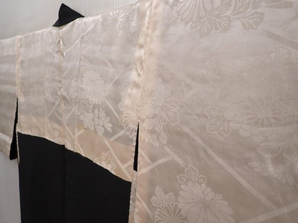 Photo8: 6518T09z620 Vintage Japanese Kimono Silk HAORI Wave Black (8)