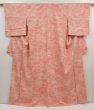 Photo1: 6518T11z850 Vintage Japanese Kimono Silk KOMON Cloud Coral pink (1)