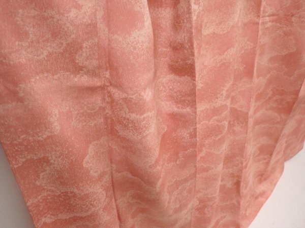 Photo3: 6518T11z850 Vintage Japanese Kimono Silk KOMON Cloud Coral pink (3)