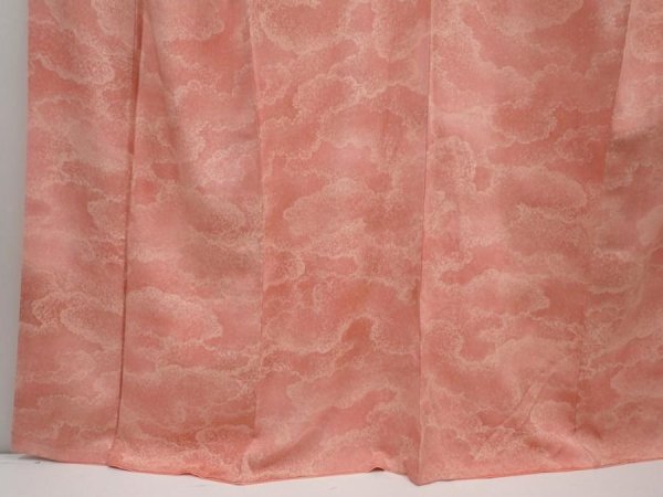 Photo4: 6518T11z850 Vintage Japanese Kimono Silk KOMON Cloud Coral pink (4)
