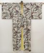 Photo8: 6518T12z680 Vintage Japanese Kimono Silk KOMON Wave Sand beige (8)