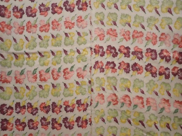 Photo5: 6518T13z940 Vintage Japanese Kimono Silk KOMON Flower Sand beige (5)