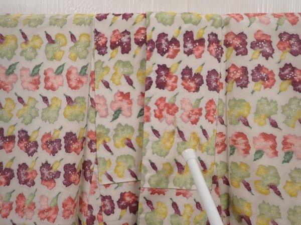Photo8: 6518T13z940 Vintage Japanese Kimono Silk KOMON Flower Sand beige (8)