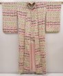 Photo9: 6518T13z940 Vintage Japanese Kimono Silk KOMON Flower Sand beige (9)