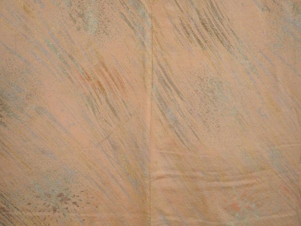 Photo3: 6519T01z750 Vintage Japanese Kimono Silk HAORI  Cream-Orange (3)