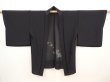 Photo5: 6519T02z320 Vintage Japanese Kimono Silk See through HAORI Flower Black (5)