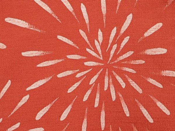 Photo4: 6519T03z440 Vintage Japanese Kimono Silk HAORI Fireworks Red-Brown (4)