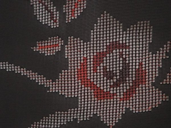 Photo4: 6519T04z280 Vintage Japanese Kimono Silk See through HAORI Rose Black (4)