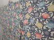 Photo2: 6519T05z570 Vintage Japanese Kimono Silk HAORI Chrysanthemum Blue-Gray (2)