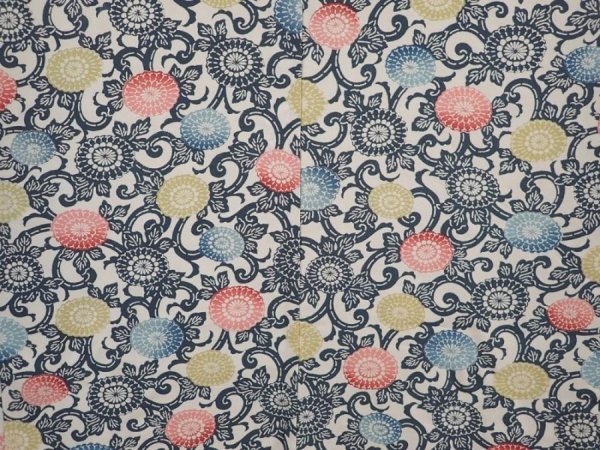 Photo3: 6519T05z570 Vintage Japanese Kimono Silk HAORI Chrysanthemum Blue-Gray (3)