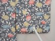 Photo7: 6519T05z570 Vintage Japanese Kimono Silk HAORI Chrysanthemum Blue-Gray (7)