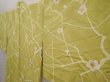Photo2: 6519T06z560 Vintage Japanese Kimono Silk HAORI Plum blossom Lime green (2)