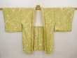 Photo5: 6519T06z560 Vintage Japanese Kimono Silk HAORI Plum blossom Lime green (5)