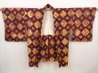 Photo5: 6519T07z590 Vintage Japanese Kimono Silk HAORI  Purple-Brown (5)