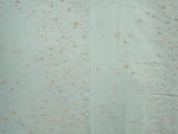 Photo3: 6519T08z840 Vintage Japanese Kimono Silk HAORI Plum blossom Light blue (3)