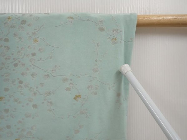 Photo7: 6519T08z840 Vintage Japanese Kimono Silk HAORI Plum blossom Light blue (7)