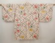 Photo1: 6519T09z470 Vintage Japanese Kimono Silk MEISEN HAORI Flower Light peach (1)