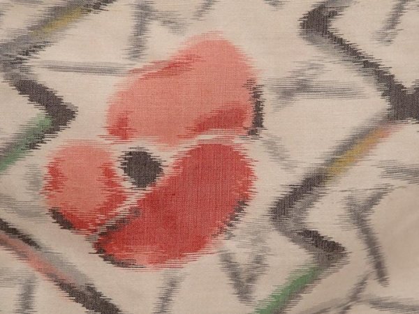 Photo4: 6519T09z470 Vintage Japanese Kimono Silk MEISEN HAORI Flower Light peach (4)