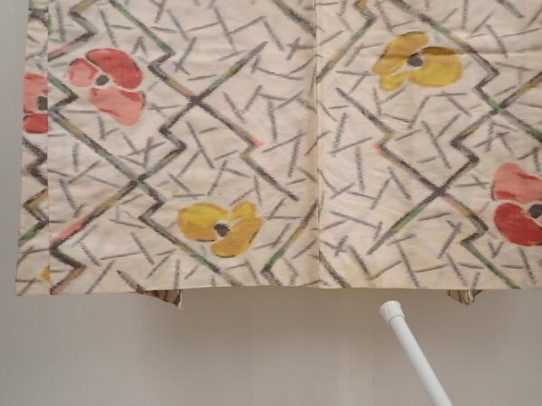 Photo6: 6519T09z470 Vintage Japanese Kimono Silk MEISEN HAORI Flower Light peach (6)