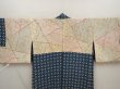Photo8: 6519T10z550 Vintage Japanese Kimono Silk HAORI Flowers Dark cyan blue (8)