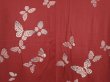 Photo3: 6519T11z420 Vintage Japanese Kimono Silk HAORI Butterfly Wine red (3)