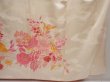 Photo7: 6519T14z840 Vintage Japanese Kimono Silk TSUKESAGE Flowers Off-white (7)
