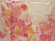 Photo8: 6519T14z840 Vintage Japanese Kimono Silk TSUKESAGE Flowers Off-white (8)