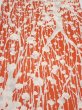 Photo1: 1D01z60  Japanese Kimono Silk  FABRIC Plum tree Tomato red 41.7x14.0 (1)