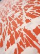 Photo4: 1D01z60  Japanese Kimono Silk  FABRIC Plum tree Tomato red 41.7x14.0 (4)