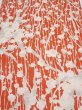 Photo1: 1D02z60  Japanese Kimono Silk  FABRIC Plum tree Tomato red 41.3x14.0 (1)