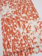 Photo2: 1D02z60  Japanese Kimono Silk  FABRIC Plum tree Tomato red 41.3x14.0 (2)