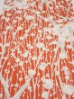 Photo1: 1D03z90  Japanese Kimono Silk  FABRIC Plum tree Tomato red 63.4x14.0 (1)