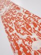 Photo1: 1D07z40  Japanese Kimono Silk  FABRIC Plum tree Tomato red 57.1x6.9 (1)