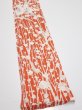 Photo2: 1D07z40  Japanese Kimono Silk  FABRIC Plum tree Tomato red 57.1x6.9 (2)