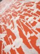 Photo4: 1D07z40  Japanese Kimono Silk  FABRIC Plum tree Tomato red 57.1x6.9 (4)
