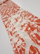 Photo1: 1D09z50  Japanese Kimono Silk  FABRIC Plum tree Tomato red 79.5x6.9 (1)