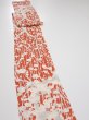 Photo3: 1D09z50  Japanese Kimono Silk  FABRIC Plum tree Tomato red 79.5x6.9 (3)
