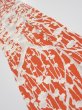 Photo2: 1D10z30  Japanese Kimono Silk  FABRIC Plum tree Tomato red 34.6x6.9 (2)